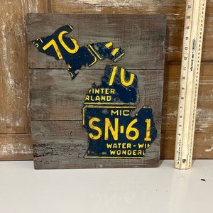 Michigan sign made of license